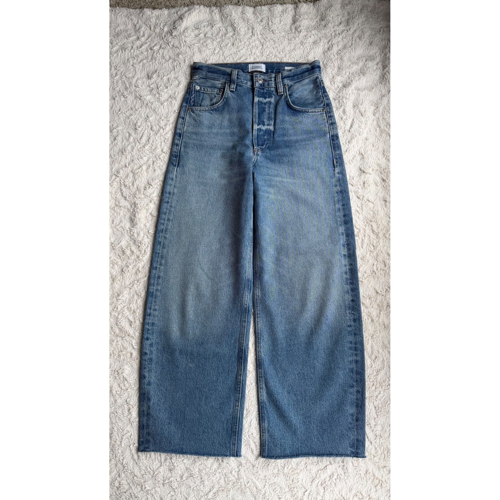 Citizens of Humanity Ayla Raw Hem Crop Jeans Doheny Blue Wide Leg 24 2117-3017 - Picture 11 of 15